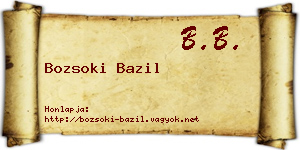 Bozsoki Bazil névjegykártya